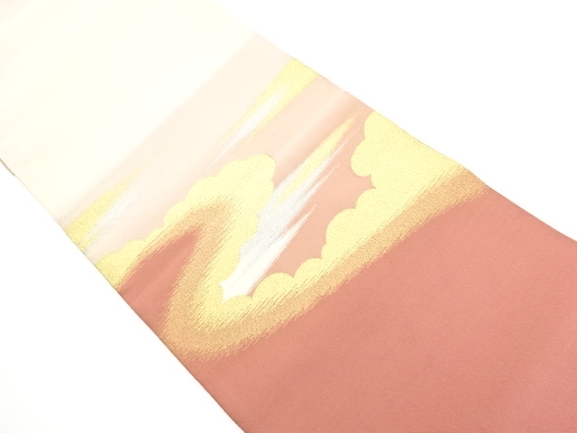 リサイクル　綴れ霞に雲模様織出し名古屋帯